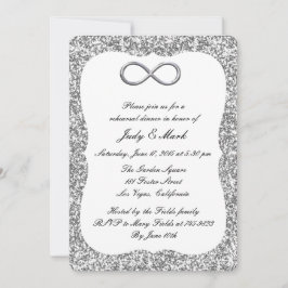 Convites Janto de ensaio de infinidade da prata com brilho