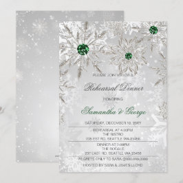 Convites Janto de ensaio de inverno em Flocos de neve verde