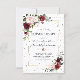 Convites Janto de Ensaio de Lâmpada Dourada Floral Rosa Bur