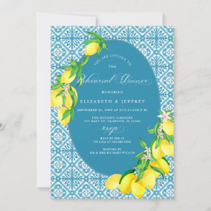 Convites Janto de ensaio de Lemon com Azulejos Azuis do Med