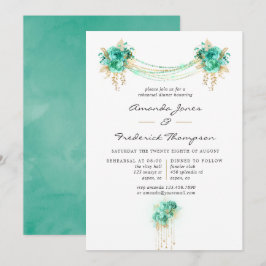 Convites Janto de Ensaio de Luzes de Sequência Floral Doura