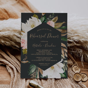 Convites Janto de ensaio de Magnolia Black and White