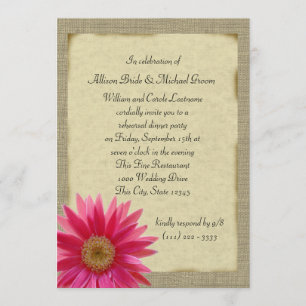 Convites Janto de ensaio de margarida rosa-sol do campo