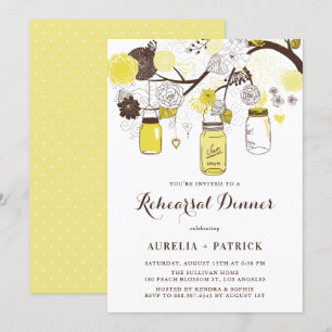 Convites Janto de ensaio de Mason Jars Amarelo