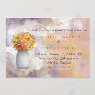 Convites Janto de Ensaio de Masonjar Whimsical/Flores Amare