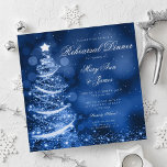 Convites Janto de ensaio de Natal da Wonderland Winter<br><div class="desc">Produtos correspondentes disponíveis! Design de casamento "Wonderland de inverno" elegante "Janto de ensaio" com "Prata de Natal com Espumante",  motif Azul,  nomes personalizados e texto de data. Imprima sua família e amigos com este na moda e design moderno. Totalmente personalizável!</div>