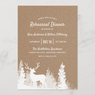 Convites Janto de ensaio de Natal Kraft Paper Reindeer