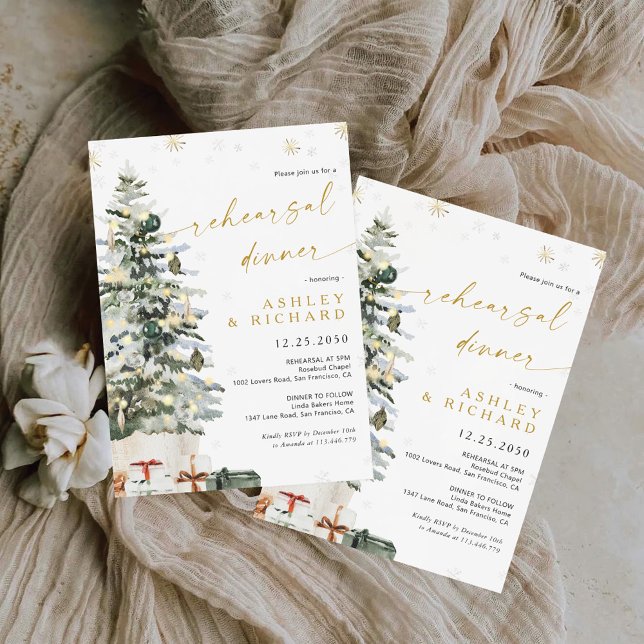 Convites Janto de ensaio de Natal Pine Tree (Criador carregado)