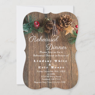 Convites Janto de ensaio de Natal Rustic Country