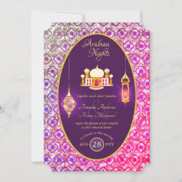 Convites Janto de Ensaio de Noivado de Casamento Árabe