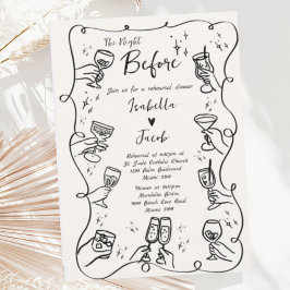 Convites Janto De Ensaio De Onda Simples Desenhado À Mão Do