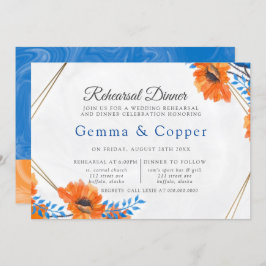 Convites Janto de ensaio de papoila azul e laranja