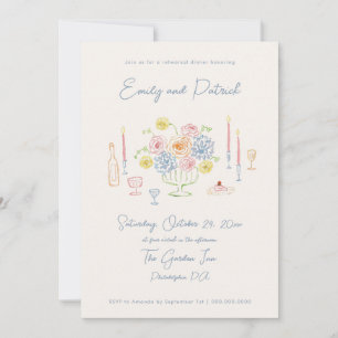 Convites Janto de ensaio de Pastel Whimsical Funky desenhad