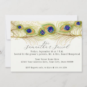 Convites Janto de Ensaio de Penas de Peacock Moderno