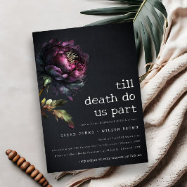 Convites Janto de Ensaio de Penas Negras Roxas Moody Gothic