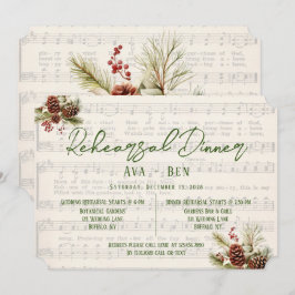 Convites Janto de ensaio de PineCone Red Berry de Natal