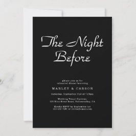 Convites Janto de ensaio de preto elegante com script minim