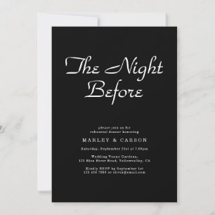 Convites Janto de ensaio de preto elegante com script minim
