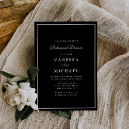 Convites janto de ensaio de quadro branco preto moderno