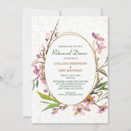 Convites Janto de ensaio de quadro Dourado do Flor de Cerej