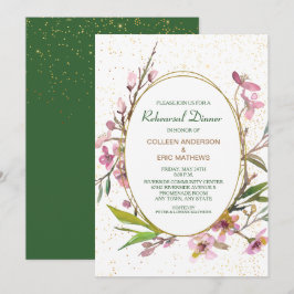 Convites Janto de ensaio de quadro Dourado do Flor de Cerej