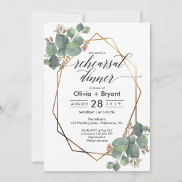 Convites Janto de ensaio de quadro geométrico Eucalyptus