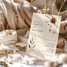 Convites Janto de Ensaio de Queda de Flor Selvagem Elegante