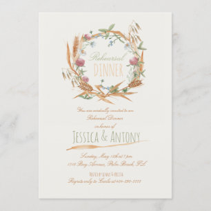 Convites Janto de Ensaio de Queda Rústica de Wreath