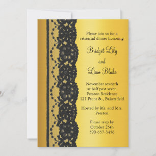 Convites Janto de ensaio de rendas francesas em ouro