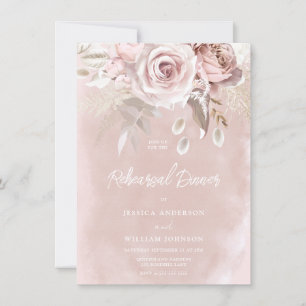 Convites Janto de ensaio de Rosa com Blush e Dusty de aquar