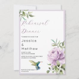 Convites Janto de ensaio de Rosa púrpura e de pássaros huma