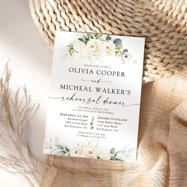 Convites Janto de ensaio de Rosas Brancas de Greenerescênci (Criador carregado)