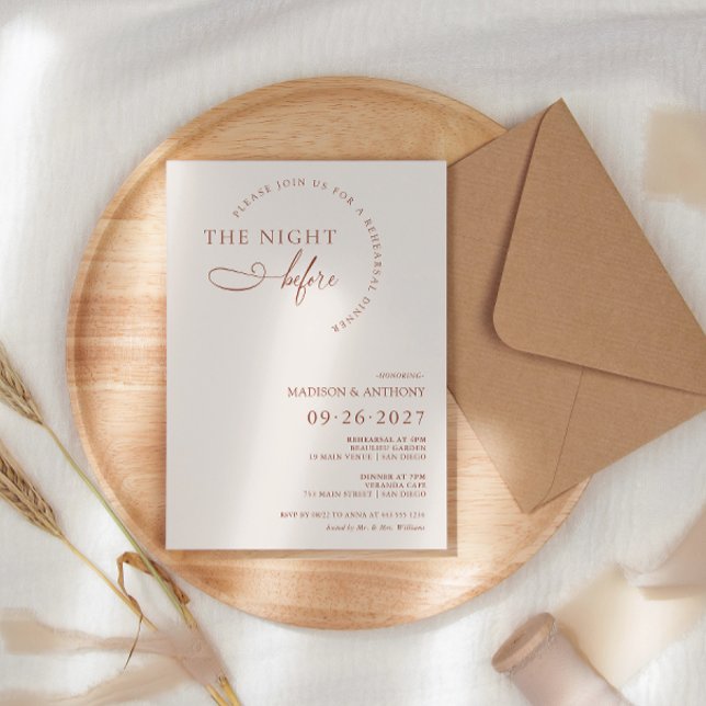 Convites Janto de Ensaio de Script de Boho Terracotta Moder (Criador carregado)