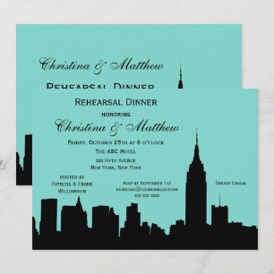Convites Janto de Ensaio de Silhueta Skyline NYC #F