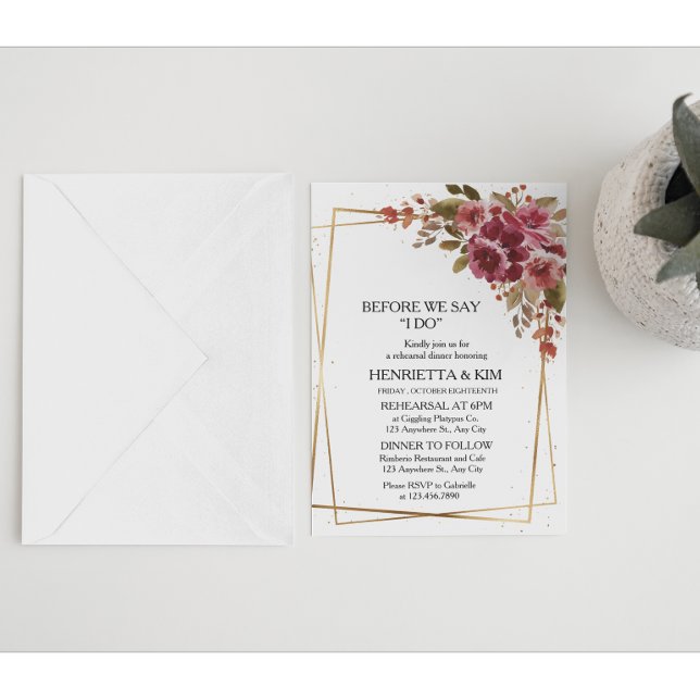 Convites Janto de Ensaio de Tema de Borgonha ou de Outono (Criador carregado)