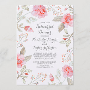Convites Janto de Ensaio de Terra com Rosas Rosa-Buquês Fl