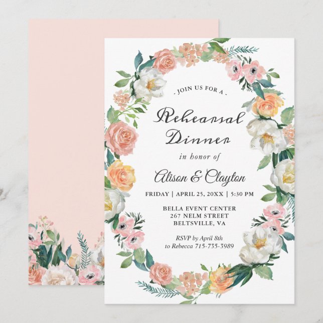 Convites Janto de Ensaio de Terra Floral do Jardim de Aquar (Frente/Verso)