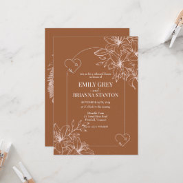 Convites Janto de ensaio de terracotta boho queimado minima