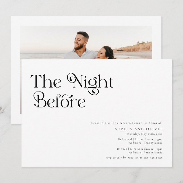 Convites Janto de Ensaio de Tipografia Único Elegante (Frente/Verso)