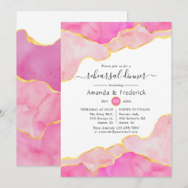 Convites Janto de ensaio de velocidade rosa e Dourada