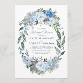 Convites Janto de Ensaio de Verrugas Florais Dusty Blue