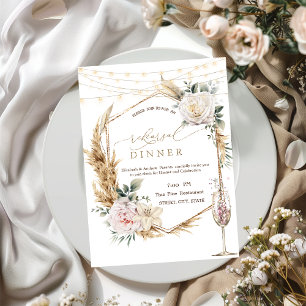 Convites Janto de Ensaio de Vidro de Champanhe com Quadro D