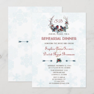 Convites Janto de ensaio de Wreath Berries Bullfinch