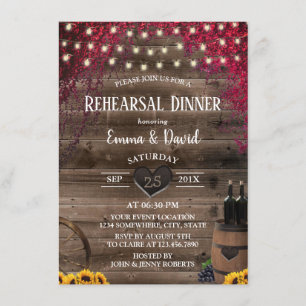 Convites Janto de ensaio do barril de vinho de girassol