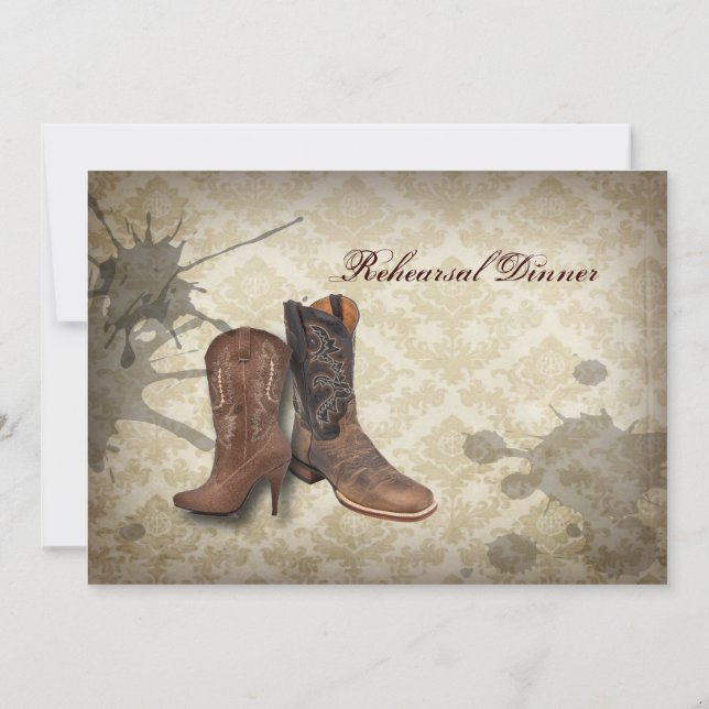 Convites Janto de ensaio do casamento de cowboy do oeste (Verso)