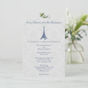 Convites Janto de ensaio do Casamento tema damasco de torre