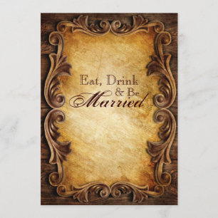 Convites Janto de ensaio do casamento vintage ocidental ele