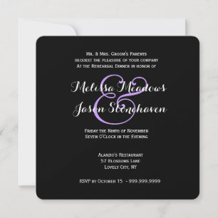 Convites Janto de ensaio do Damask Lace de Casamento Roxo 2