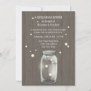 Convites Janto de Ensaio do Firefly Mason Jar Rustic Countr