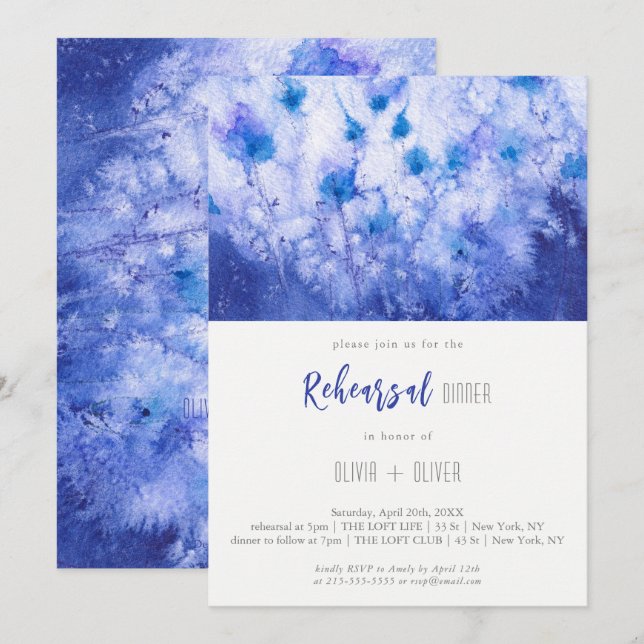 Convites Janto de ensaio do Jardim Azul de inverno (Frente/Verso)